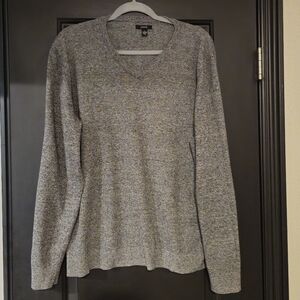 Alfani Mens V-Neck Sweater in Heather Gray Size XL